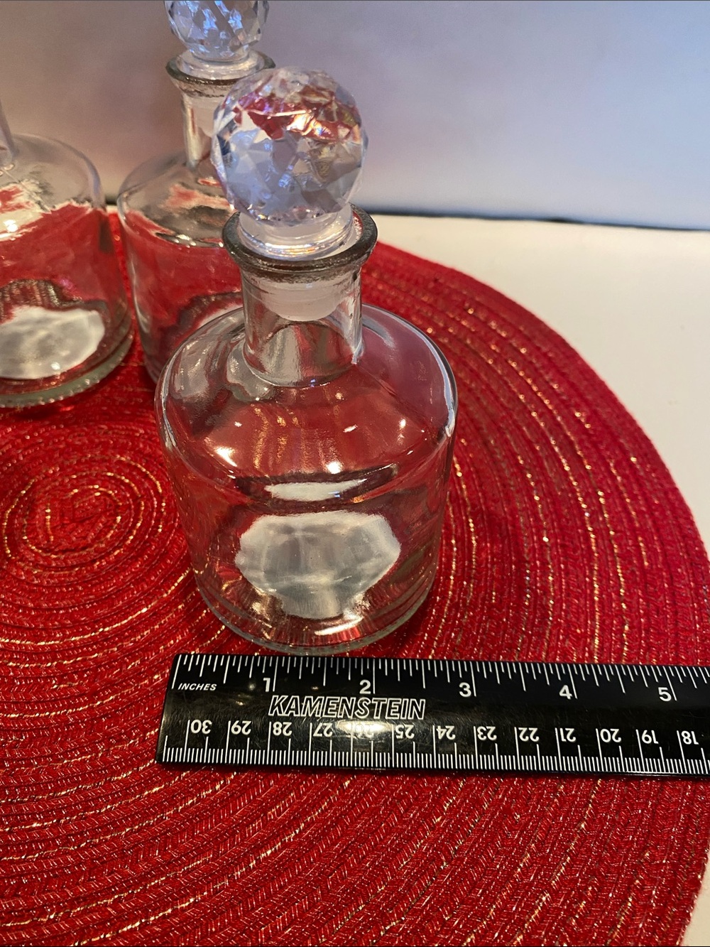 NWT Set of 4 Clear Glass Potion Bottles - Picture 2 of 4